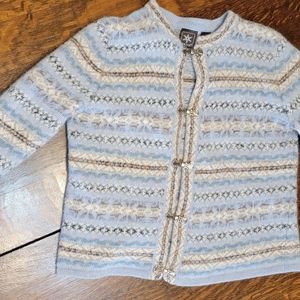 Skyr fair isle decorative clasp wool cardigan Sm